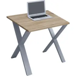 Schreibtisch 80/50/76 cm Silberfarben, Sonoma Eiche in verschiedenen Holz-Dekoren erh&auml;ltlich