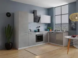 Eckk&uuml;che Malia m. Ger&auml;ten ca. 280x172 Grau/Wei&szlig;