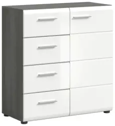 Kommode Salsa ca. 80x85x37 cm Wei&szlig;/Rauchsilb