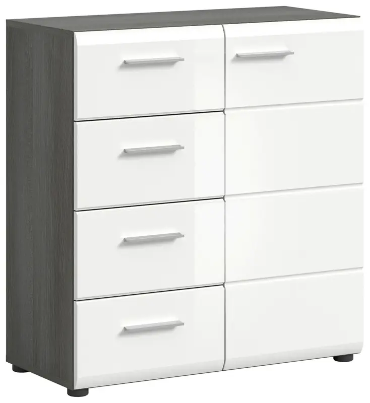 Kommode Salsa ca. 80x85x37 cm Wei&szlig;/Rauchsilb