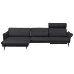 Ecksofa in Lederlook Anthrazit 174/330 cm