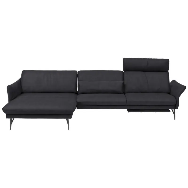 Ecksofa in Lederlook Anthrazit 174/330 cm