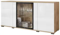 Sideboard Caro ca. 150x70 cm Wei&szlig;/Eiche