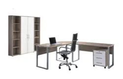 B&uuml;ro Office Edition Set 3 Wei&szlig;/Sonoma Eiche