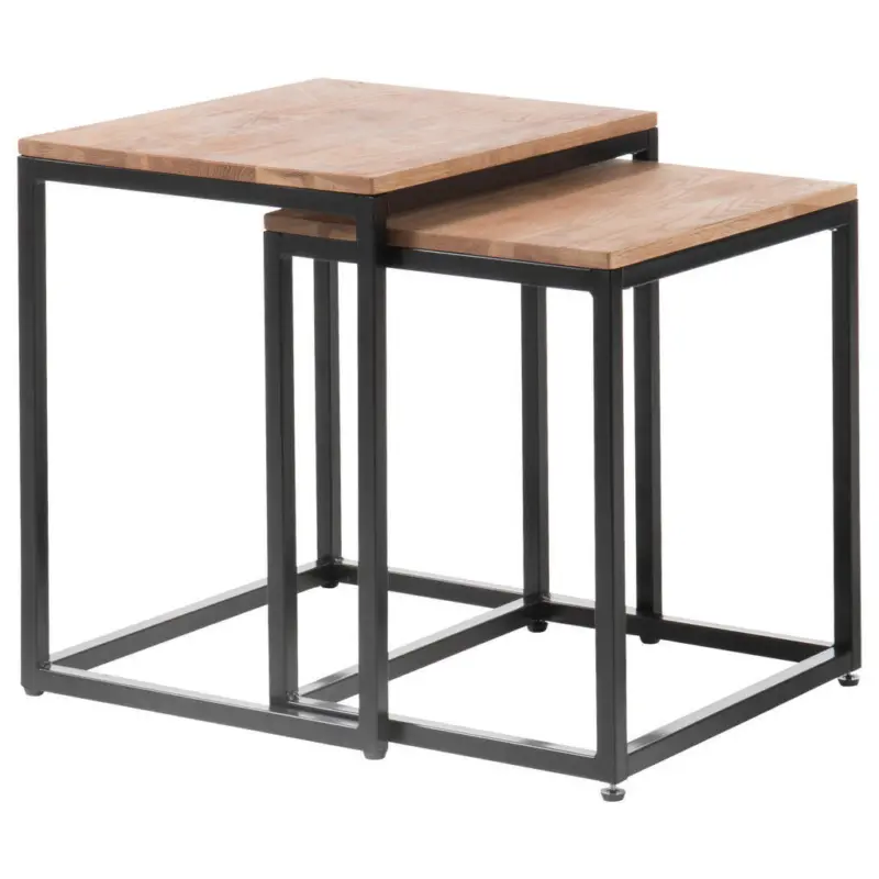 Couchtisch in Holz, Metall 50/50/40 cm