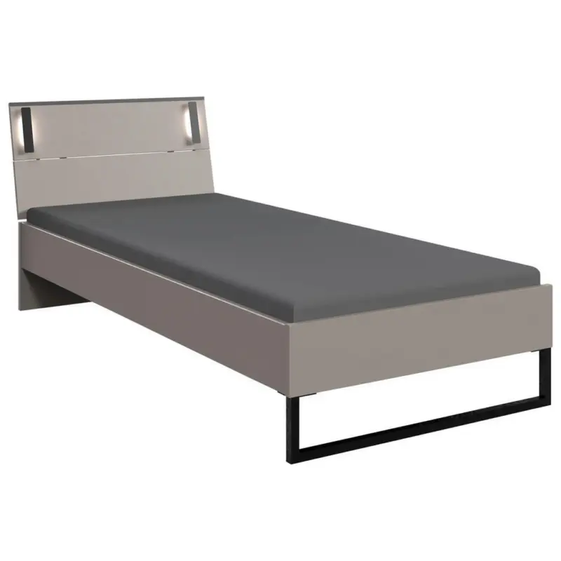 Bett 90/200 cm in Graphitfarben, Sahara