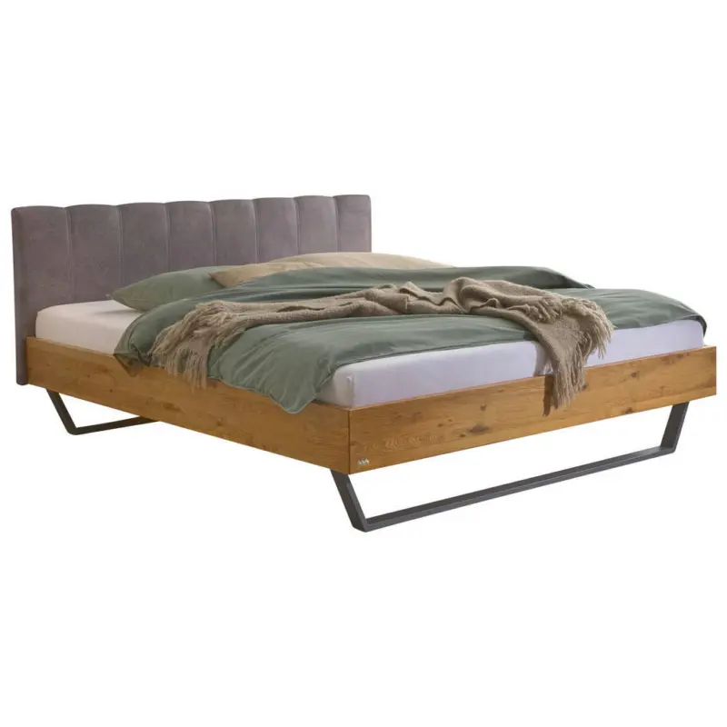 Bett 180/200 cm in Anthrazit, Wildeiche