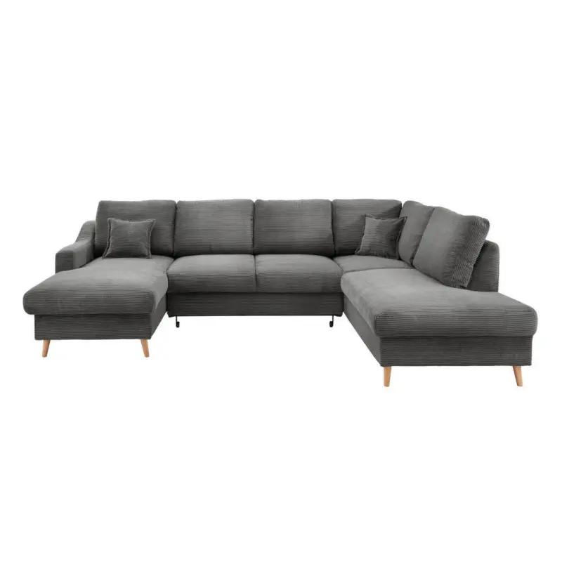 Wohnlandschaft in Cord Grau