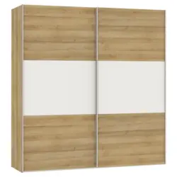 Schwebet&uuml;renschrank in Wei&szlig;, Eichefarben