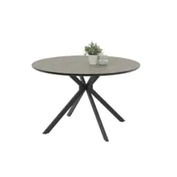 Esstisch 120/76/120 cm Nachbildung Holzwerkstoff rund Hellgrau