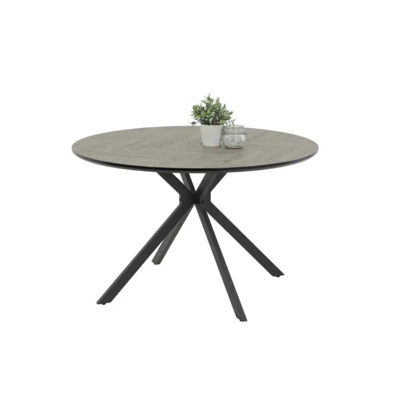 Esstisch 120/76/120 cm Nachbildung Holzwerkstoff rund Hellgrau