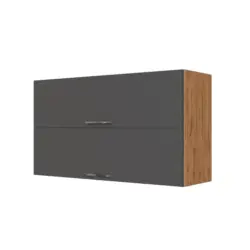 K&uuml;chenoberschrank 100/57/34 cm in Anthrazit, Eiche Wotan
