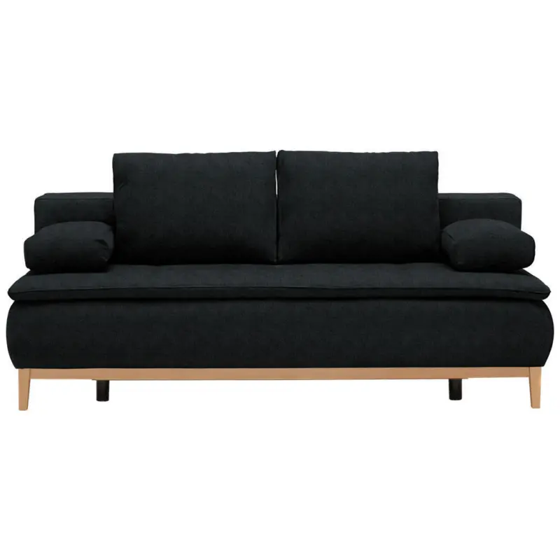 Boxspringsofa in Webstoff Anthrazit Skandinavisch