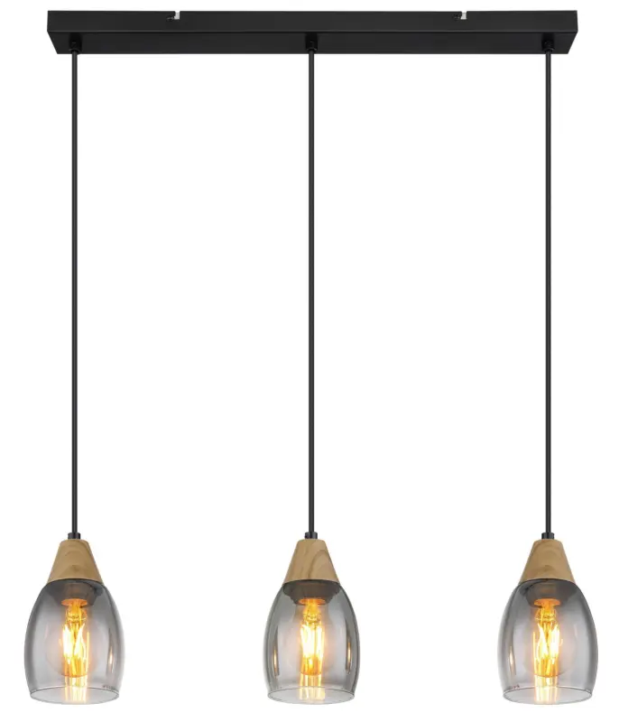 H&auml;ngeleuchte Reid Grau/Schwarz max. 15 Watt