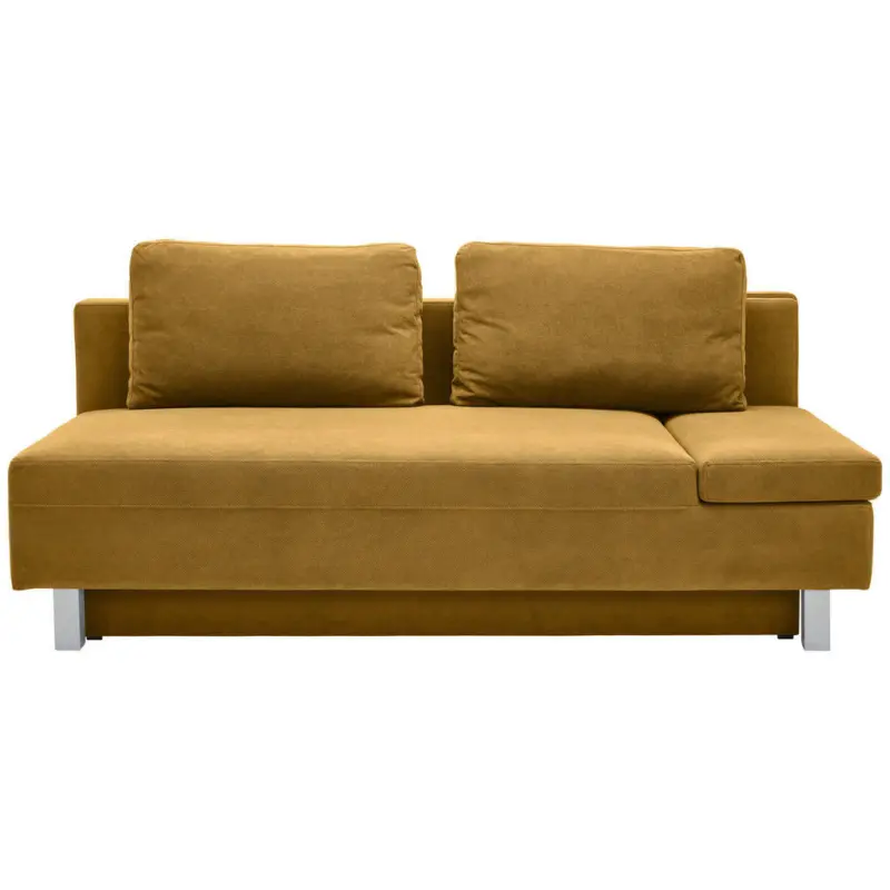 Schlafsofa Melody in Flachgewebe Senfgelb