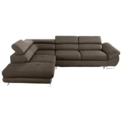 Ecksofa in Webstoff Braun 235/280 cm