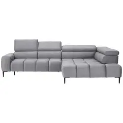 Ecksofa in Webstoff Grau 300/216 cm