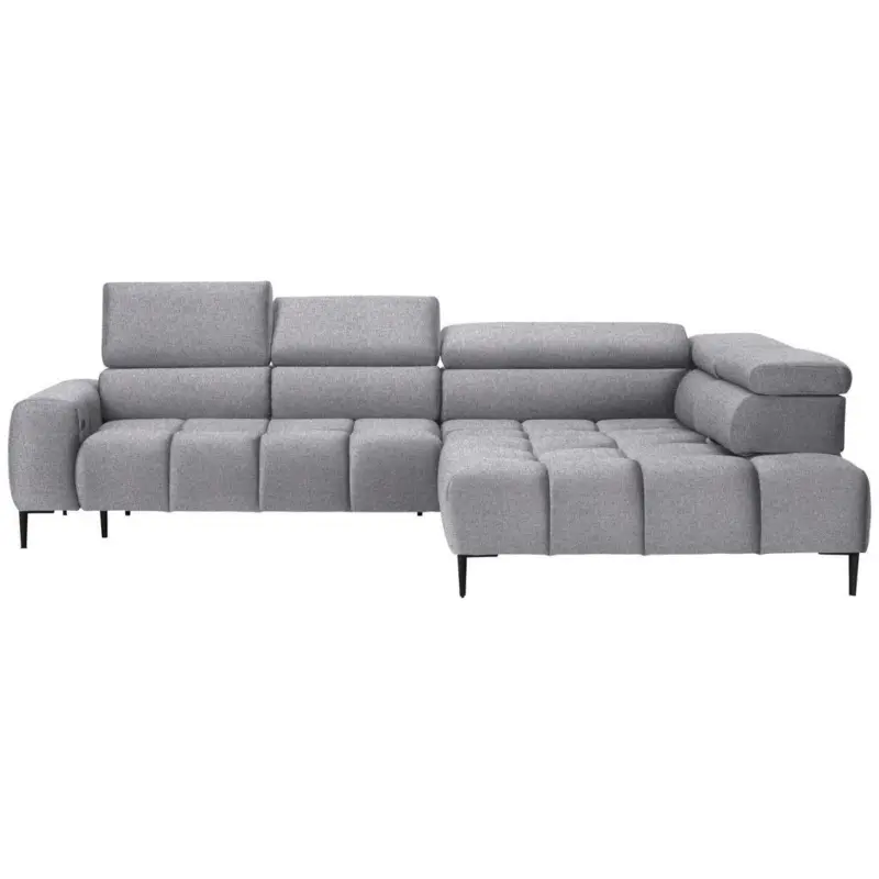 Ecksofa in Webstoff Grau 300/216 cm