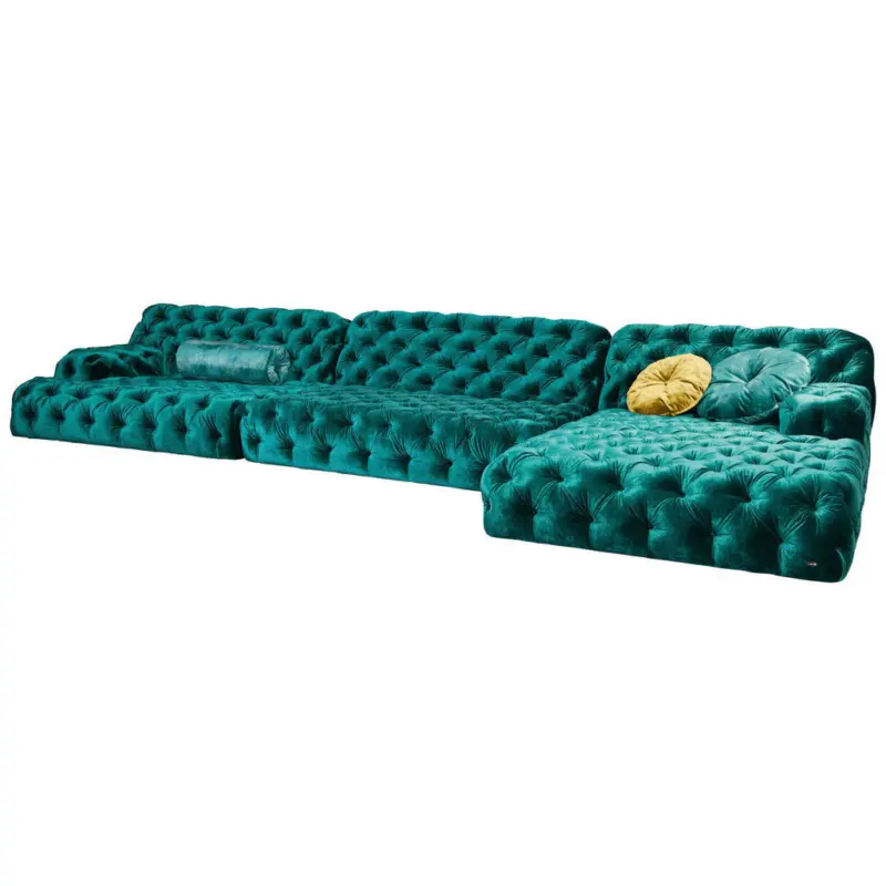 Ecksofa Cocoa Island in Velours Smaragdgr&uuml;n 462/196 cm