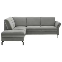 Ecksofa in Flachgewebe Grau 190/241 cm