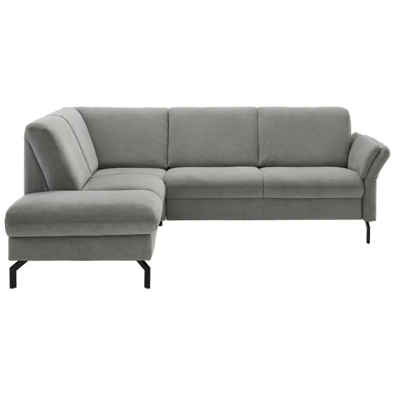 Ecksofa in Flachgewebe Grau 190/241 cm
