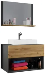 Badezimmer Lendas 3-tlg. ca. 80 cm Honigeiche/Anthr.