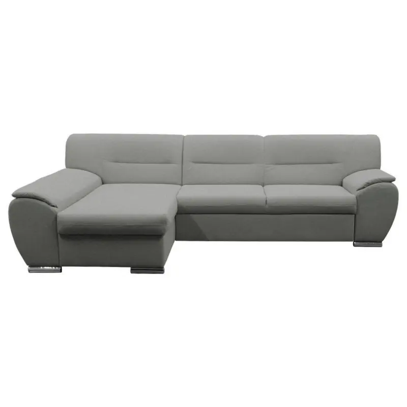 Ecksofa in Flachgewebe Hellgrau 167/281 cm