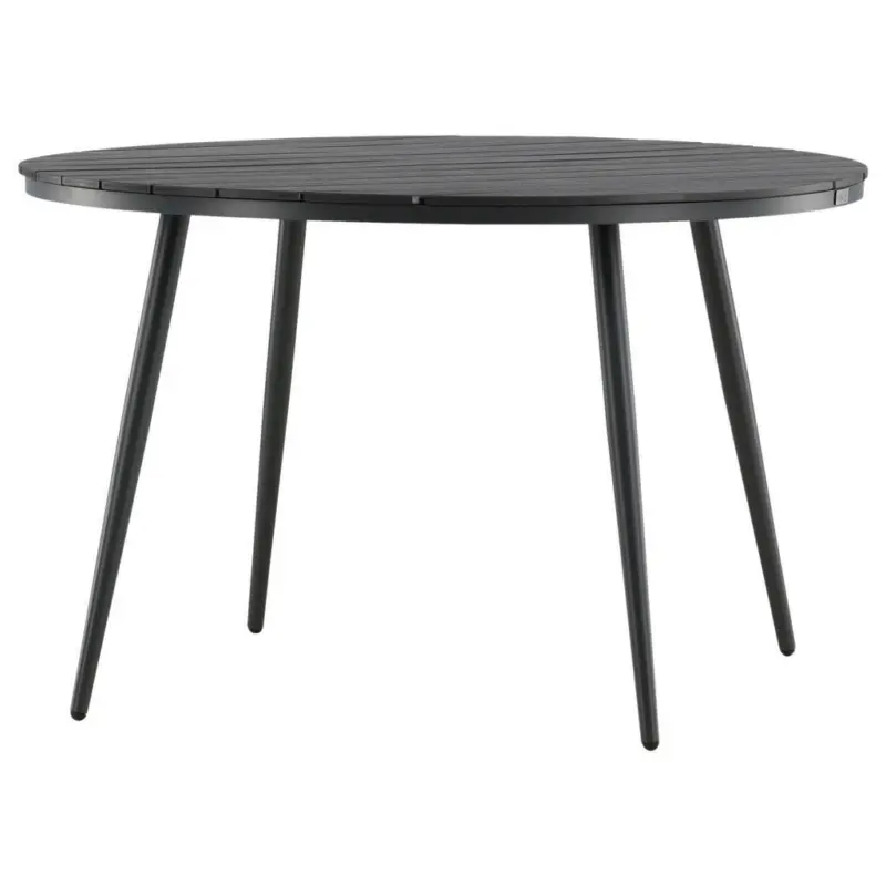 Gartentisch Metall, Kunststoff Schwarz rund