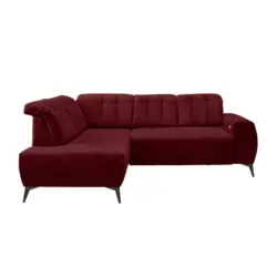 Ecksofa in Mikrofaser Bordeaux 200/261 cm