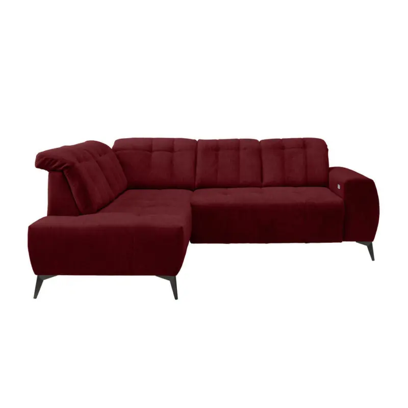 Ecksofa in Mikrofaser Bordeaux 200/261 cm