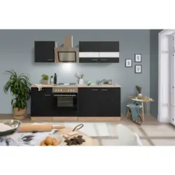 K&uuml;chenblock 210 cm in Schwarz