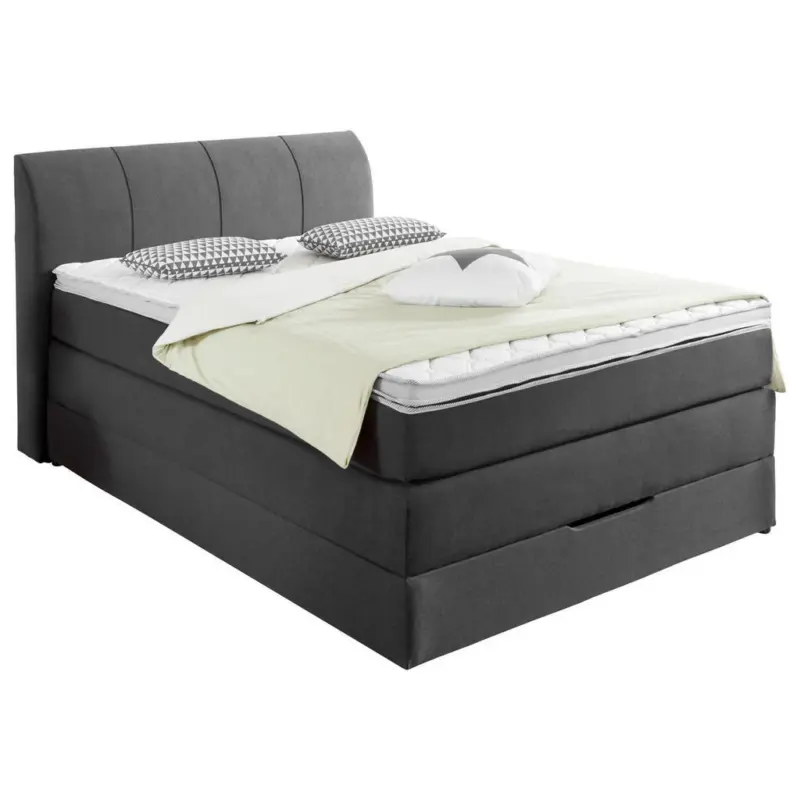 Boxspringbett 140/200 cm in Anthrazit
