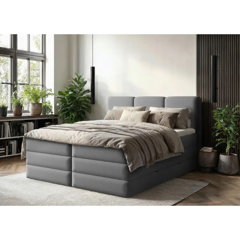 Boxspringbett 200/200 cm in Anthrazit