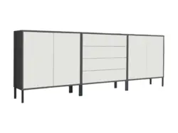 Sideboard Mailand Set 5 Anthrazit/Wei&szlig;
