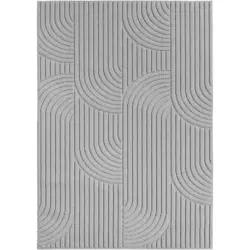 Flachwebeteppich 80/150 cm Helix Silberfarben