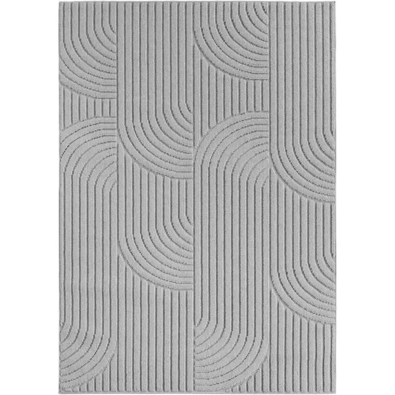 Flachwebeteppich 80/150 cm Helix Silberfarben