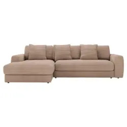 Ecksofa in Cord Hellbraun 190/310 cm