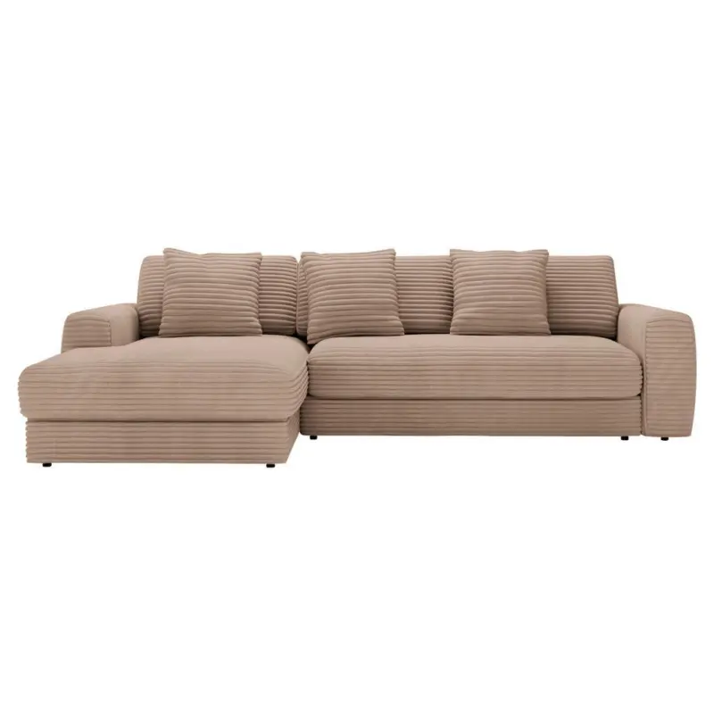 Ecksofa in Cord Hellbraun 190/310 cm