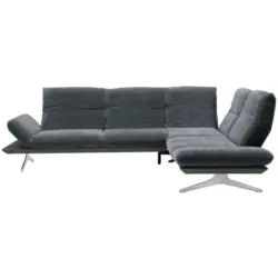 Ecksofa in Flachgewebe Dunkelgrau 277/209 cm