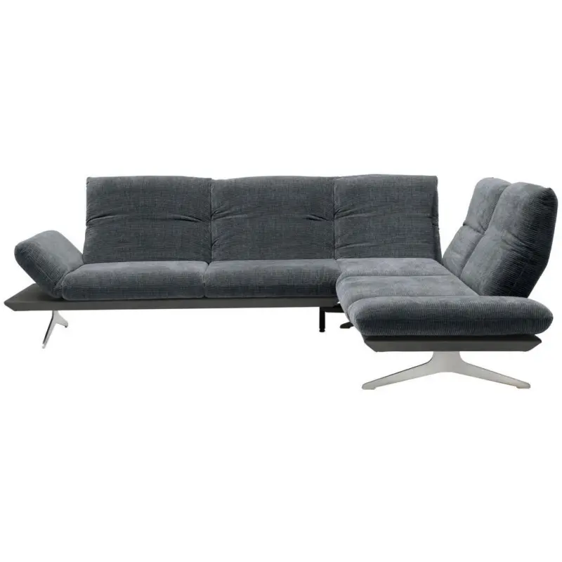 Ecksofa in Flachgewebe Dunkelgrau 277/209 cm