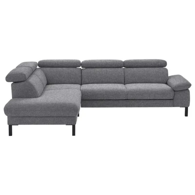 Ecksofa 830 in Flachgewebe Grau 217/272 cm