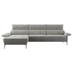 Ecksofa in Boucl&eacute; Grau 186/330 cm