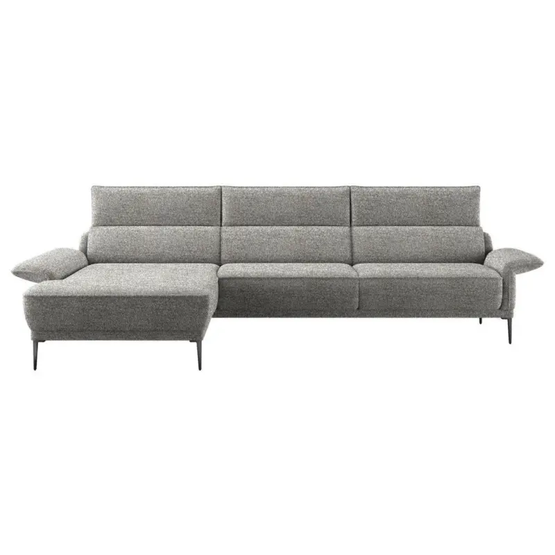 Ecksofa in Boucl&eacute; Grau 186/330 cm