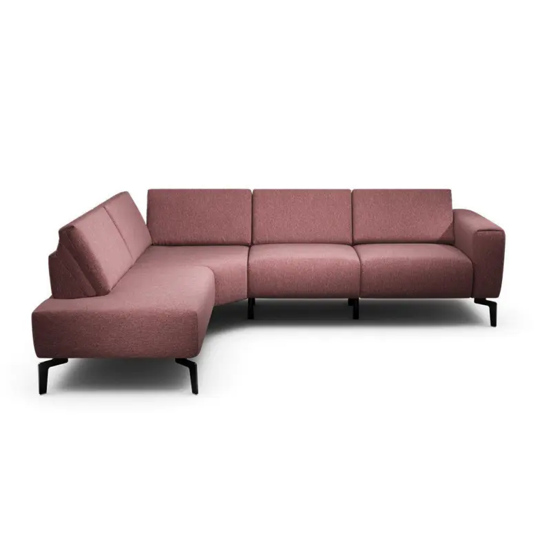 Ecksofa Cosy in Chenille Rot 193/256 cm
