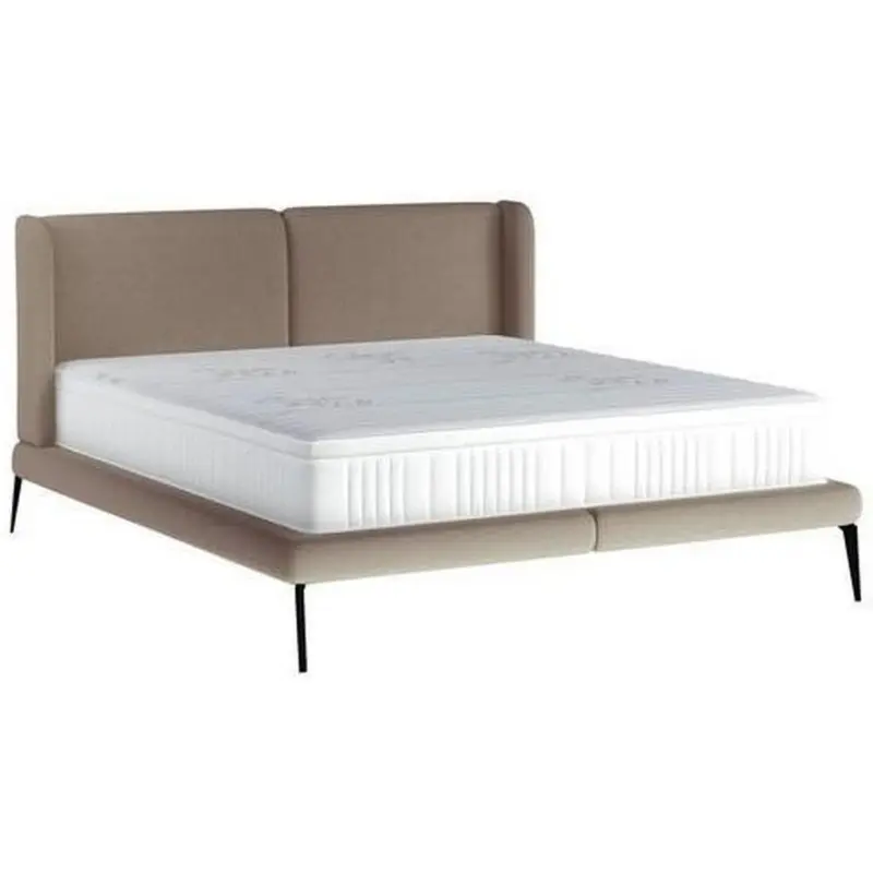Polsterbett inkl. Matratze Matratze, gepolstertes Kopfteil, Topper Braun 180/200 cm