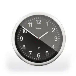 Wanduhr Schwarz, Silberfarben