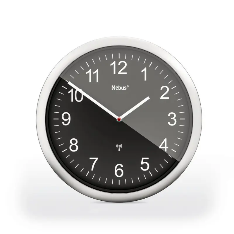 Wanduhr Schwarz, Silberfarben