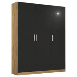 Dreht&uuml;renschrank in Grau, Eiche Artisan