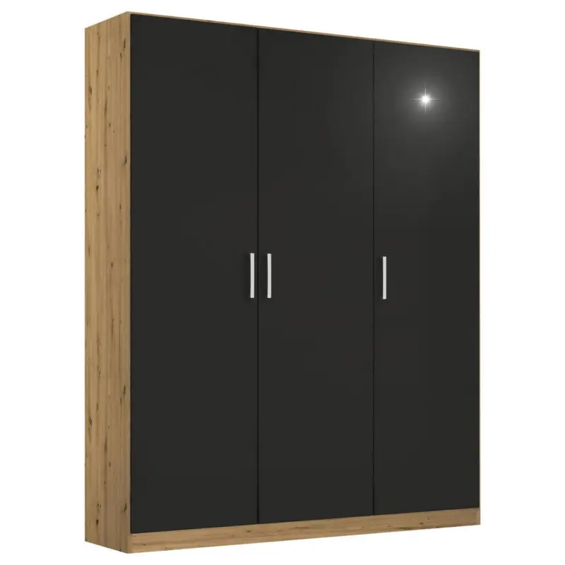 Dreht&uuml;renschrank in Grau, Eiche Artisan