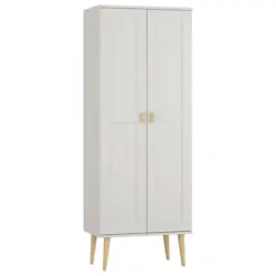 Dreht&uuml;renschrank in Wei&szlig;, Kieferfarben